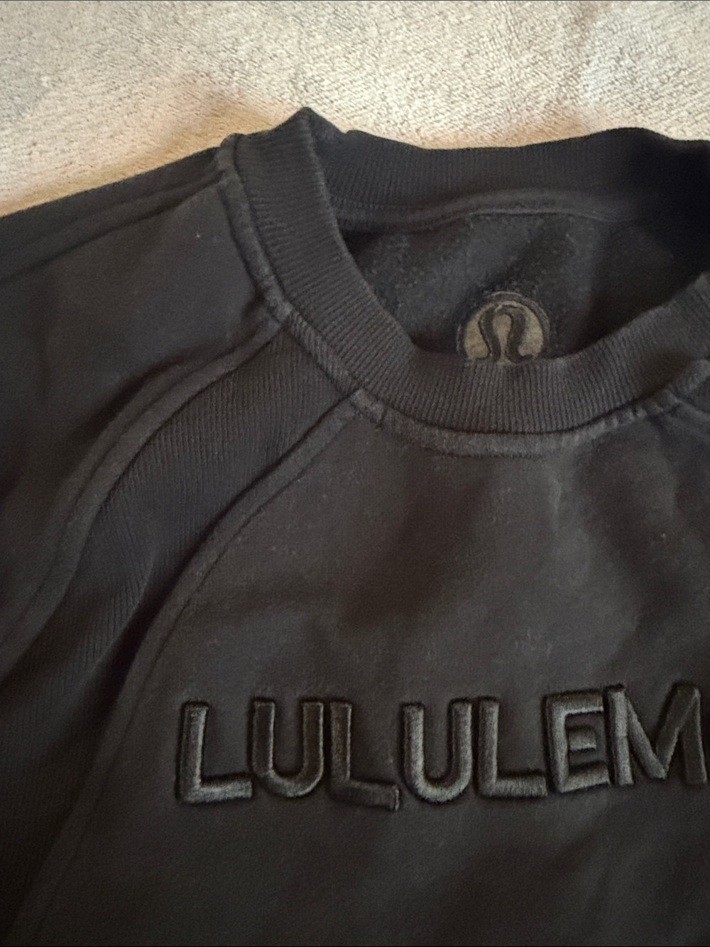 lululemon athletica Black Raised Logo Crew Sweatshirt - Picture 2 of 5